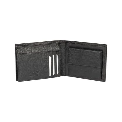 K10304AB | Portafogli Uomo in Vera Pelle pieno fiore, grana dollaro. Colore Nero. Tasca p/monete. Dimensioni da chiuso: cm 12,5 x 9,3 x 1. Confezione: Gift Box rigido fondo/coperchio